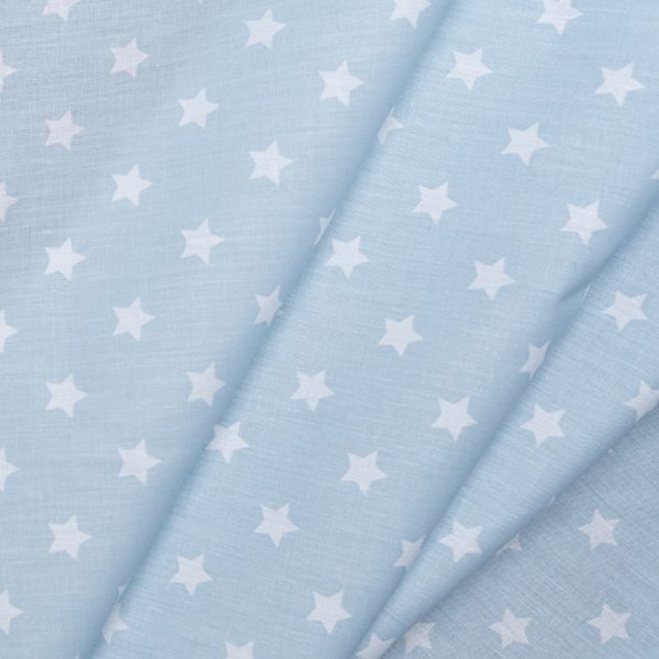 Popelina Estrelas Grandes Azul Bebé